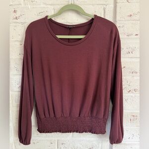 Ann Taylor Maroon Long Sleeve Top